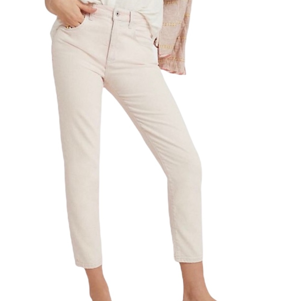 Anthropologie Pilcro and the Letterpress Pink Rose High Rise Slim Ankle Jean
